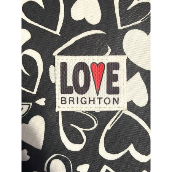 New $150 Brighton Limited Edition ENDLESS LOVE Backpack Black White Hearts Nylon - Picture 5 of 5